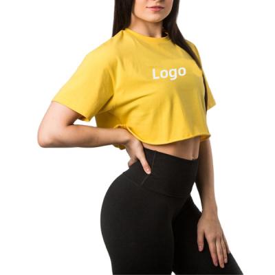 China Wholesale Crop Tee Anti Wrinkle Graphic Fitness T-shirt Women Crop Tops for sale