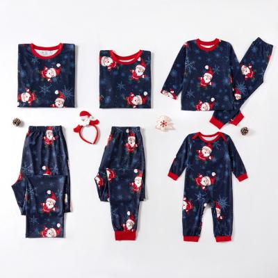 China Breathable Christmas Sleepwear Santa Pattern Family Christmas Pajamas Winter Homewear Family Pajamas Sets for Kids and Adult for sale