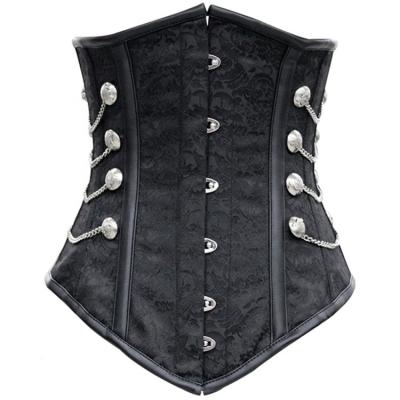 China Antibacterial Corset Gothic Bustier Seamless Comfortable Classic Cotton Belly Tummy Tucking Black Leather Corset Top for sale