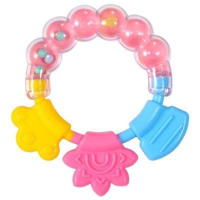 China New Design Food Grade Silicone Food Grade Silicone Teether Chew Baby Teether Soft Rattle Toy for sale