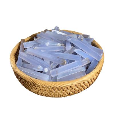 China Europe Natural Gemstone Blue Agate Chalcedony DIY Singing Sticks For Decoration Gifts for sale