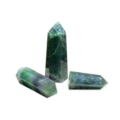 China Europe Large Size Natural Green Fluorite Stone Towers Carving Jasper Gemstone Obelisks Energy Healing Points for Desktop for sale