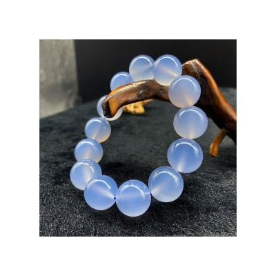 China Wholesale Fine Quality Natural Blue Vintage Bead Chalcedony Bracelets for sale