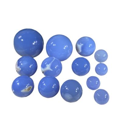 China Wholesale Natural Blue Crystal Ball Blue Spheres Europe Chalcedony Sphere Crystal Craft For Fengshui for sale