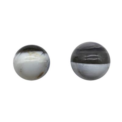 China Europe 2022 new natural mineral crafts agate sphere balls lace two-color gray and white agate spheres for sale