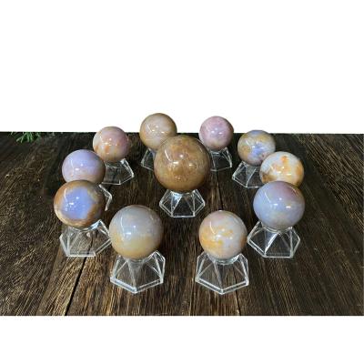 China Yellow Agate Crystal Carving Balls For Decoration of Europe Home Fengshui Unique Real Natural Chalcedony for sale