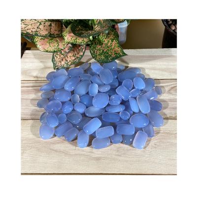 China Wholesale Natural Onyx Stone Blue Energy Palm Crystals Healing Reiki Chakra Stone Thumb Worry Europe Chalcedony Chalcedony Stone for sale