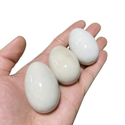 China Europe Jade Polished Kegel Yoni Egg Natural White Ivory Bulk Wholesale For Women Vaginal Exercise for sale