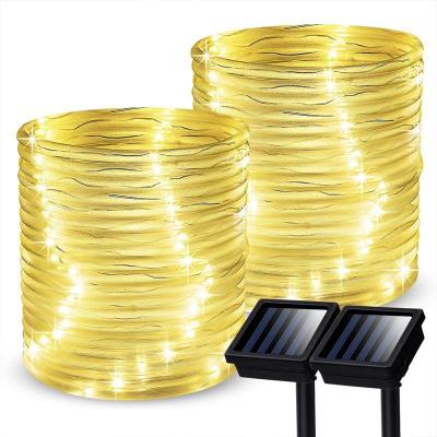 China Outdoor ABS Plastic RGB Solar String Lights 66 Feet 200 LED 8 Modes String Solar String Fairy Lights with Solar Panel for sale