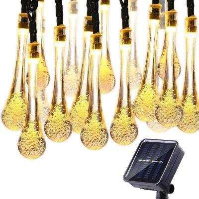 China Solar String Lights Outdoor LED Water Drops Solar Lamp String Lights 6/5/3m 30/20/10 LED Holiday Garland Garden Waterproof Fairy Christmas Party for sale