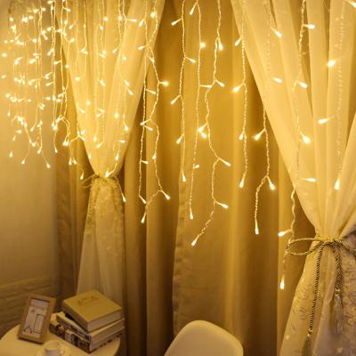 China 8 Mode Controller Christmas Decoration Garland 2022 Holiday New Year String Lights Wedding Room Decor LED Icicle Lights 4 Color Fairy Lights for sale