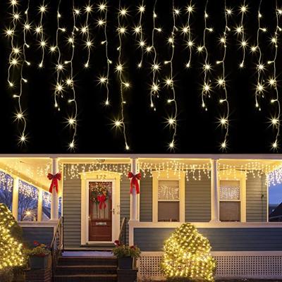 China Icicle Lights Outdoor Led Gold House Light Fairy Other Party Icicle Lights String Christmas Decoration Holiday Lighting for sale