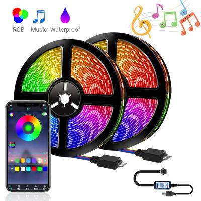 China Hotel 5050RGB Music Control Voice Control APP 5m Smart Light Strip Set Smart LED Controller LED Strips for sale