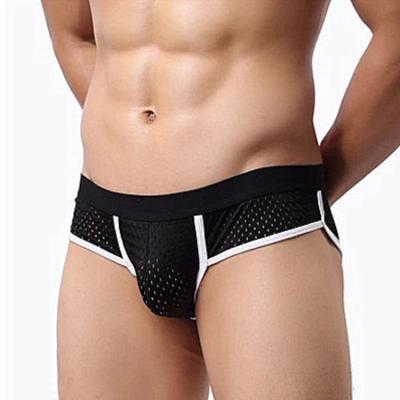 China Men's Breathable Low Waist Sexy Briefs Mesh Men's Breathable Underwear Snug Fit Sheer Underwear for sale