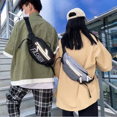 China Newspaper used fashionable personality male messenger fashionable female simple popular sta sports chest shoulder waist bag for sale