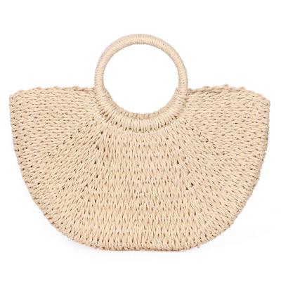 China Latest Fashion Trendy INS Beach Rattan Straw Handbag Handwoven Bag for sale