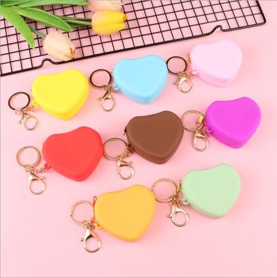 China Fashion 2021 New Women Heart Rubber Silicone Coin Purse Zipper Wallet Bag Monederos Children Kids Kids Gift Mini for sale