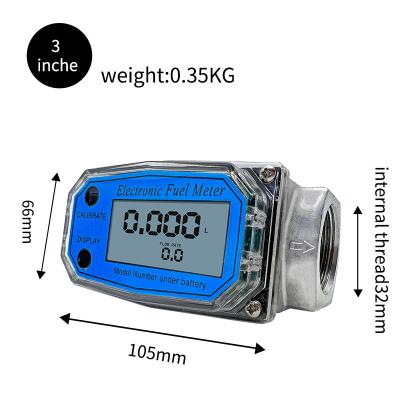 China High Accuracy Mini Small Digital Electronic Turbine Liquid Flow Meter Measuring Liquid Flow Meter For Water Fuel Petrol Gas Station Diesel Meter for sale