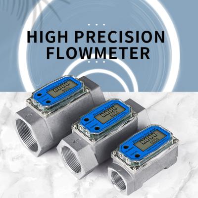 China Mini Small Digital Electronic Turbine High Accuracy Fuel Flow Meter Aluminum Alloy Fuel Flow Meter Digital Liquid Pulser Diesel Flow Meter for sale