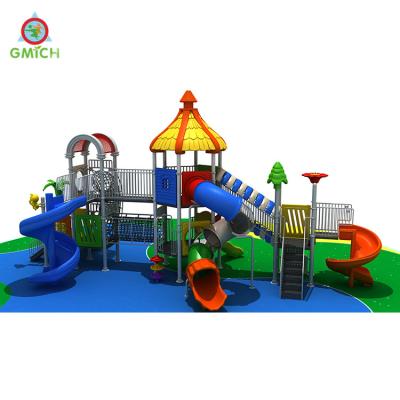 China Eco-friendly Kids Outdoor Sports Equipment Game Guard Toys Big Playground Slide Set for sale