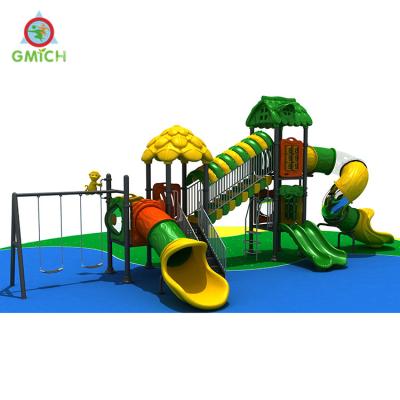 China Plastic Outdoor Playground And Forest Slide Amusement Park Nature Theme Playground With Swing Set For Kids JMQ-D2254 for sale