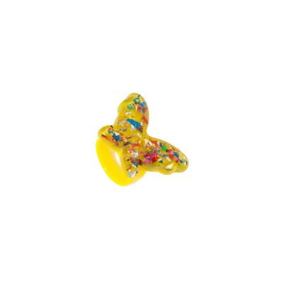 China CLASSIC Vintage Love Butterfly Horse Horse Ghost Acrylic Resin Colorful Ring Female Wholesale Jewelry for sale