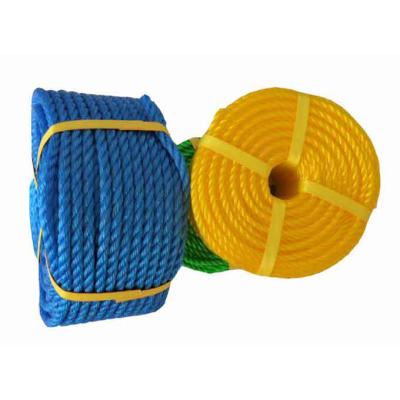 China POLYPROPYLENE ROPE MM 12mm Green Color 10 Strand Blue HDPE TWISTED POLYPRO ROPE 3 Strand Twisted Floats Reling for sale