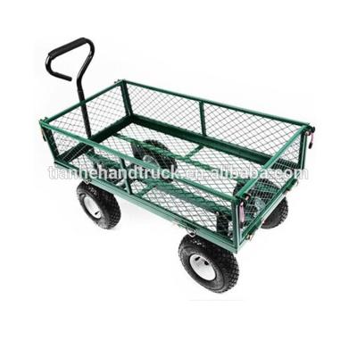 China Garden Tools Hot Sale Heavy Duty Mesh Metal Garden Cart Garden Trolley for sale