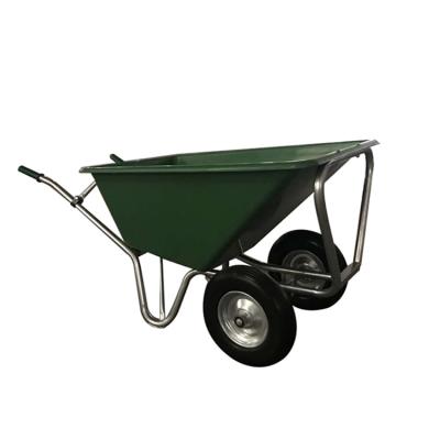 China Good Supplier Two Wheel Plastic Kids New Style Construction Plastic Wheelbarrow for sale