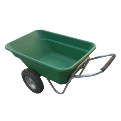 China Beautiful Supplier Plastic Two Wheels Metal Garden Good Durable Wheelbarrow for sale