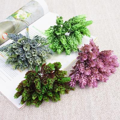 China Natural Touch 6 Forks Pine Cone Grass Pineapple Succulent Artificial Grass For Home Decoration Wedding for sale