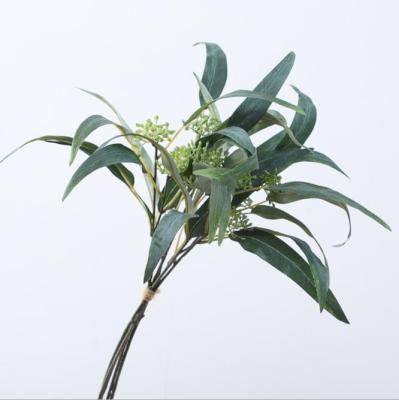 China Natural Hot Sale 38 Cm Length Artificial Plant Touch Eucalyptus Leaves Bouquet for sale