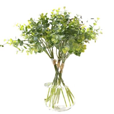 China Natural Touch Wholesale Hign Grade Artificial Leaf Bouquet 6PCS Eucalyptus Leaf Bush for sale