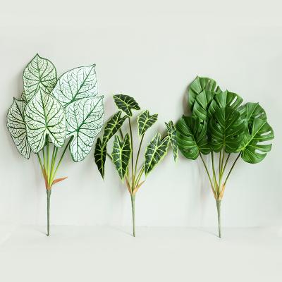 China Natural wholesale home decor artificial leaf plant touch potten artificial green plants in pots for sale