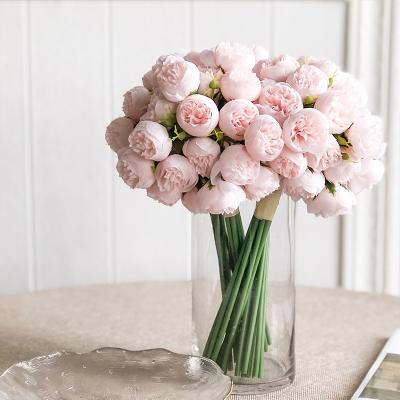 China Natural Romantic Touch Wedding Bouquet 27 Heads Artificial Rose Bouquet Artificial Flowers For Gift for sale