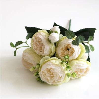 China Natural Vintage Artificial Peony Bunch Of Small Pieces Bouquet 5 Heads On Amazon Hot Sale for sale