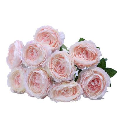 China High Quality Eco-friendly Artificial Silk Peony Flower Bouquet 10 Heads For Events Decoration for sale