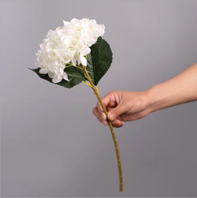 China Beautiful New Single Stem Artificial Flowers Silk Artificial Hydrangea Natural Touch Design for sale