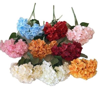 China Natural Multiple Color Touch Artificial Hydrangea Bouquet Large Wedding Bouquets for sale