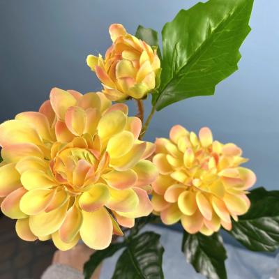 China Eco-friendly Cheap Silk Dahlia Home Decorative Artificial Flowers Dahlia Flower for sale