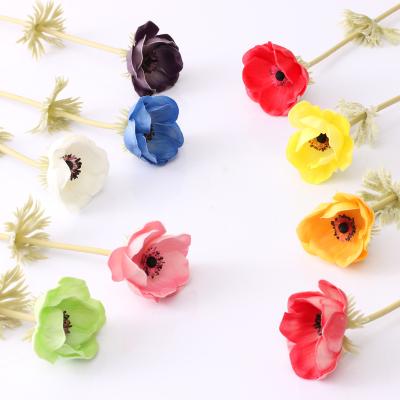 China High Grade Artificial Decorative Flowers Pu Anemone Poppy Flowers Eco-friendly For Home Decor for sale