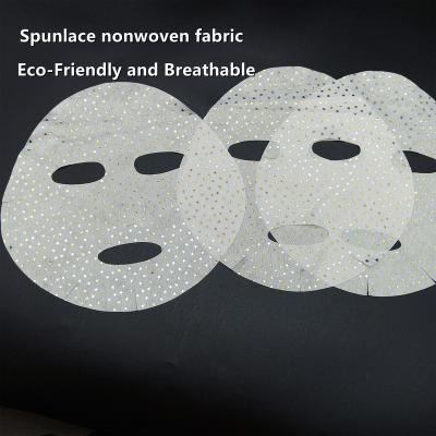 China Anti-wrinkle 42 gsm Glod Star Design Printed Private Label Spunlaced Viscous Nonwoven Fabric Facial Mask Sheet for sale