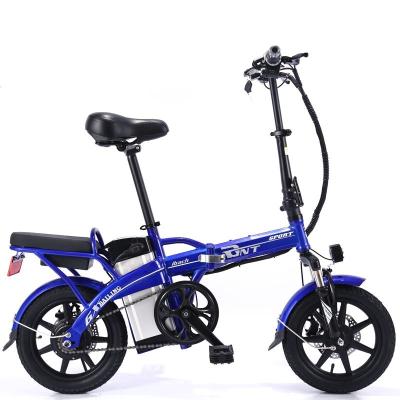 China 2022 New Fasion 48V Portable Easy Mobile Phone Bracket 250W 14 Inch Folding Folding Electric Bicycle Bike for sale