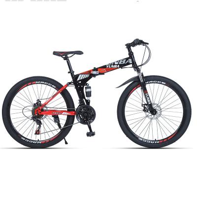 China Hot Selling Price YUNBA Steel Frame Tail Folding Mountain Cheap Soft Bicycle High Carbon Steel for sale