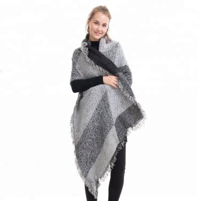 China Fashion trilateral women's fashion scarf shawls thick warm cashmere scarf wraps shawl 2021 Nepal winter long women's shawls girl scarves new for sale