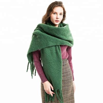 China Wholesale new fashion style acrylic blended cashmere winter shawl wool and wraps women solid color cashmere scarf for sale