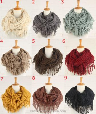 China Wholesale Acrylic Women Cowl Scarf Shawl Fashion Knitted Head Scarf for sale