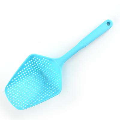 China Viable Low Price Food Drain Shovel Filter Spoon Solid Color Custom Colander Filter Spoon for sale