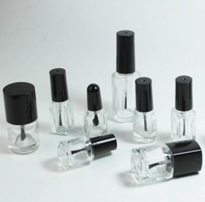 China Gift different sizes 5ml 10ml 15ml 20ml square round glass nail polish bottle with brush for sale