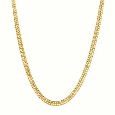 China Custom Wholesale Hip Hop Gold Plated Stainless Steel 2.5mm 18k Franco Cuban Chain for sale